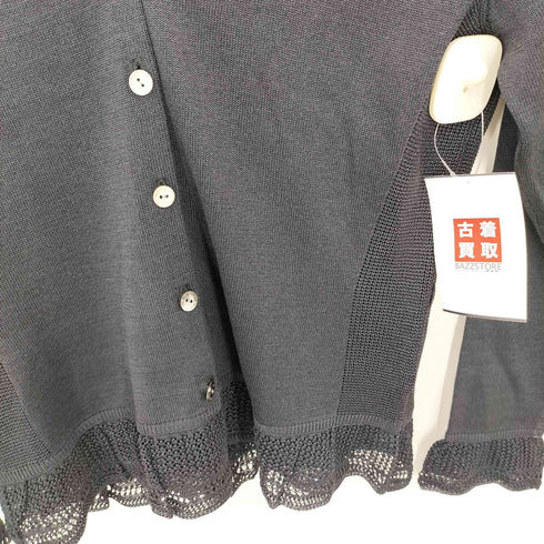 ランバンコレクション LANVIN COLLECTION ヘムレース シルク ニットカーディガン ニットベスト アンサンブル レディース  38